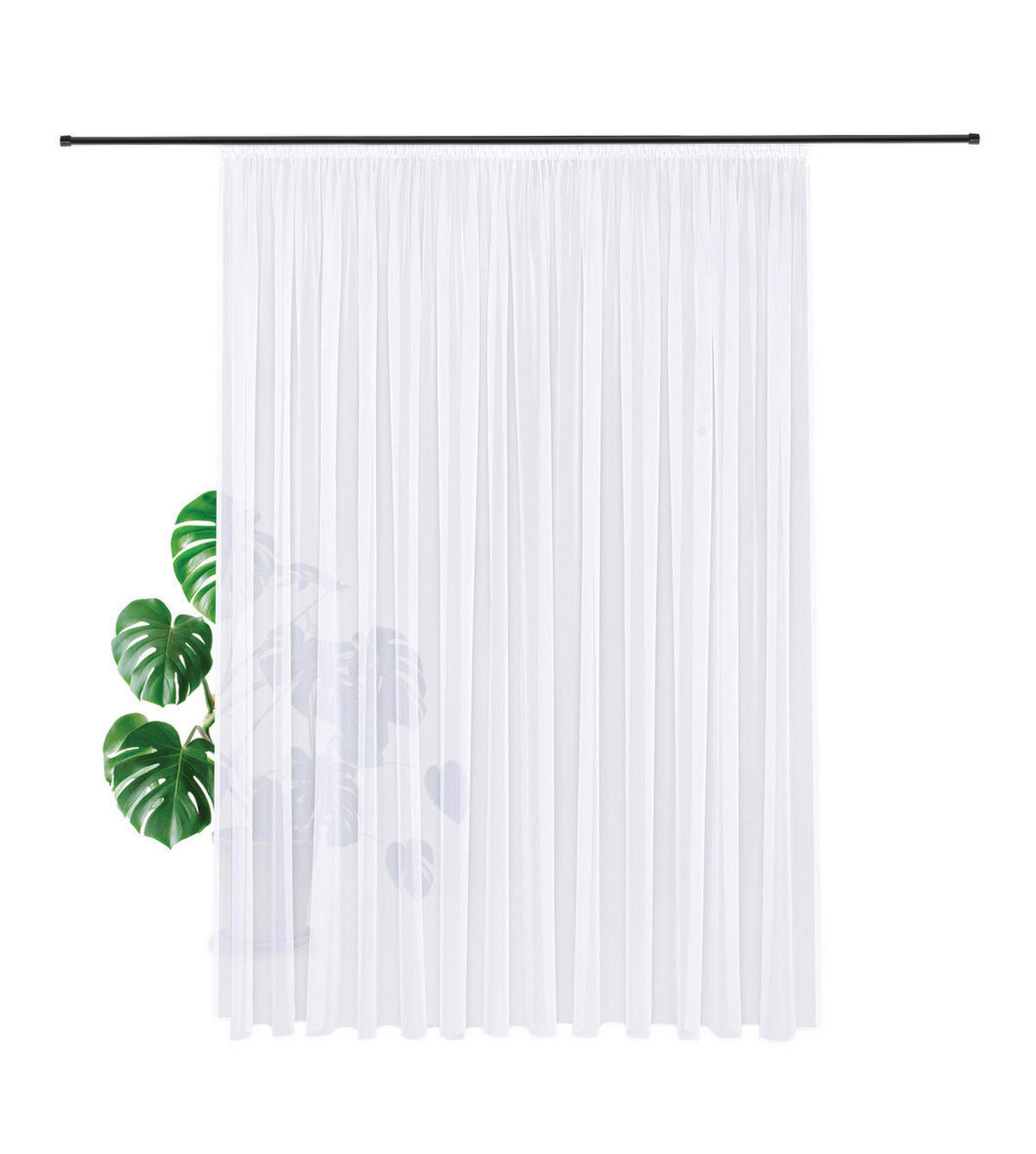 FERTIGSTORE  transparent  300/245 cm   - Weiß, Basics, Textil (300/245cm)