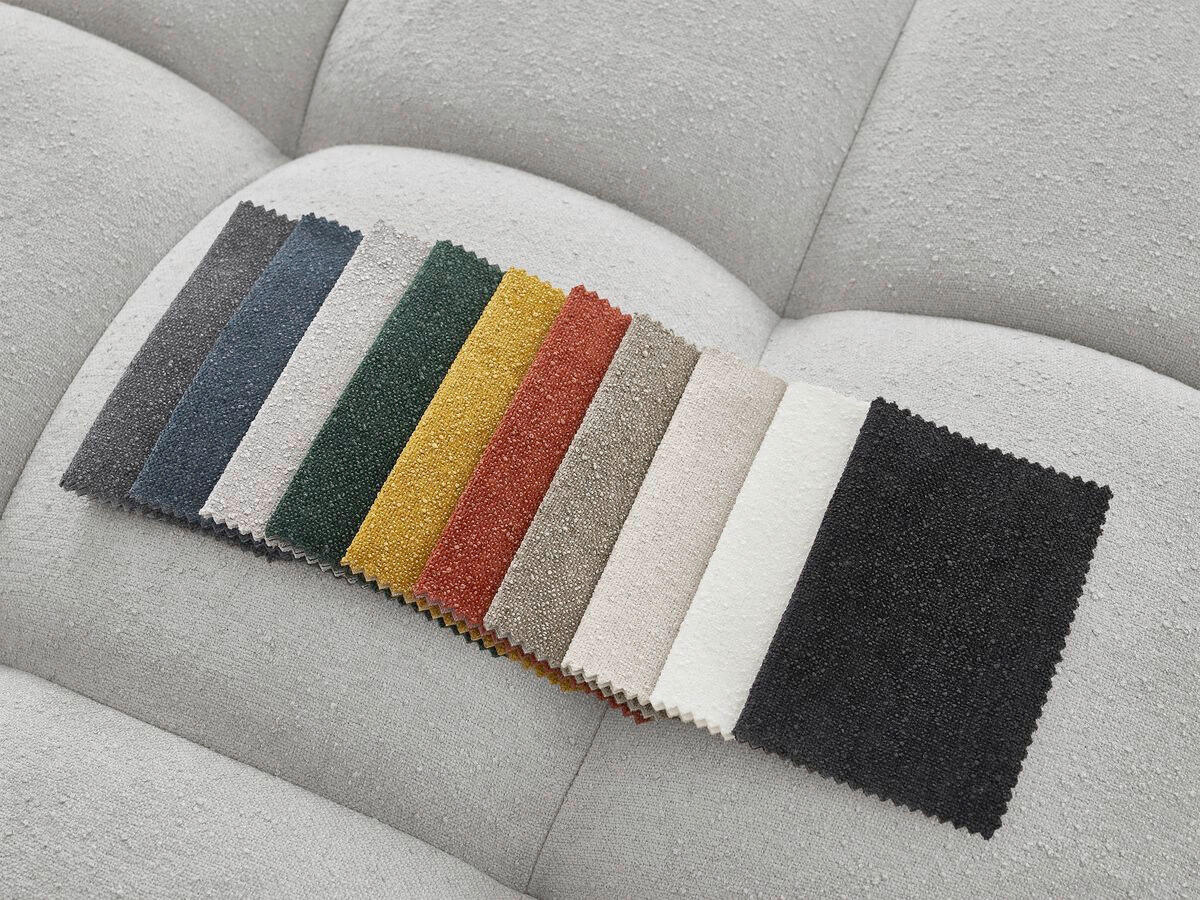 ECKSOFA Ottomane rechts  EVEREST Hellgrau Struktur  - Hellgrau/Schwarz, MODERN, Kunststoff/Textil (352/210cm)