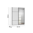 SCHWEBETÜRENSCHRANK 162/223/68 cm 2-türig Weiß  - Beige/Hellgrau, KONVENTIONELL, Glas/Holzwerkstoff (162/223/68cm) - Novel
