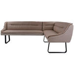 ECKBANK 237/178 cm Struktur Echtleder Schwarz, Taupe   - Taupe/Schwarz, Design, Leder/Textil (237/178cm) - Novel