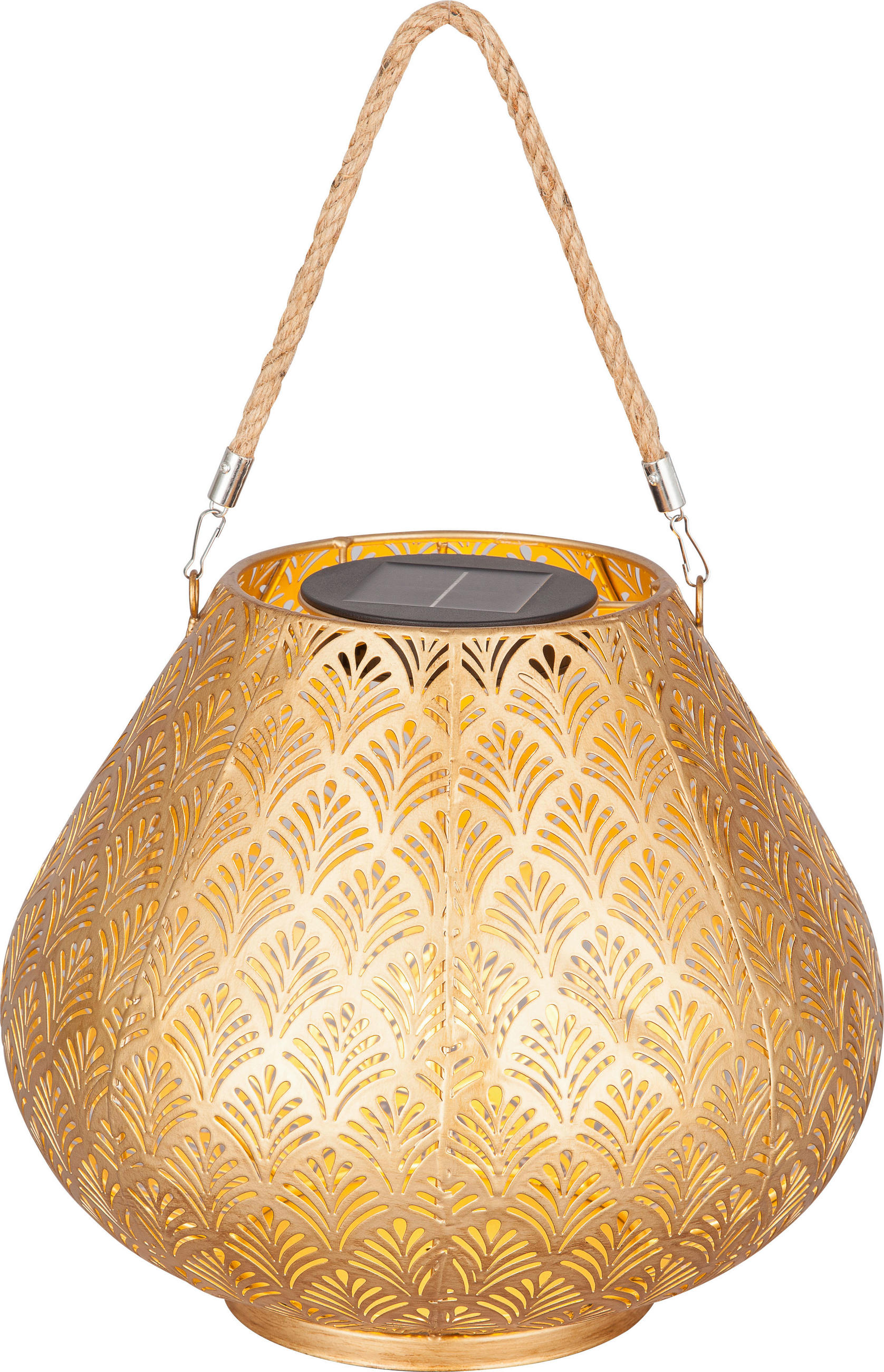 SOLARLEUCHTE 29/24 cm   - Goldfarben, Design, Kunststoff/Textil (29/24cm) - Ambia Garden