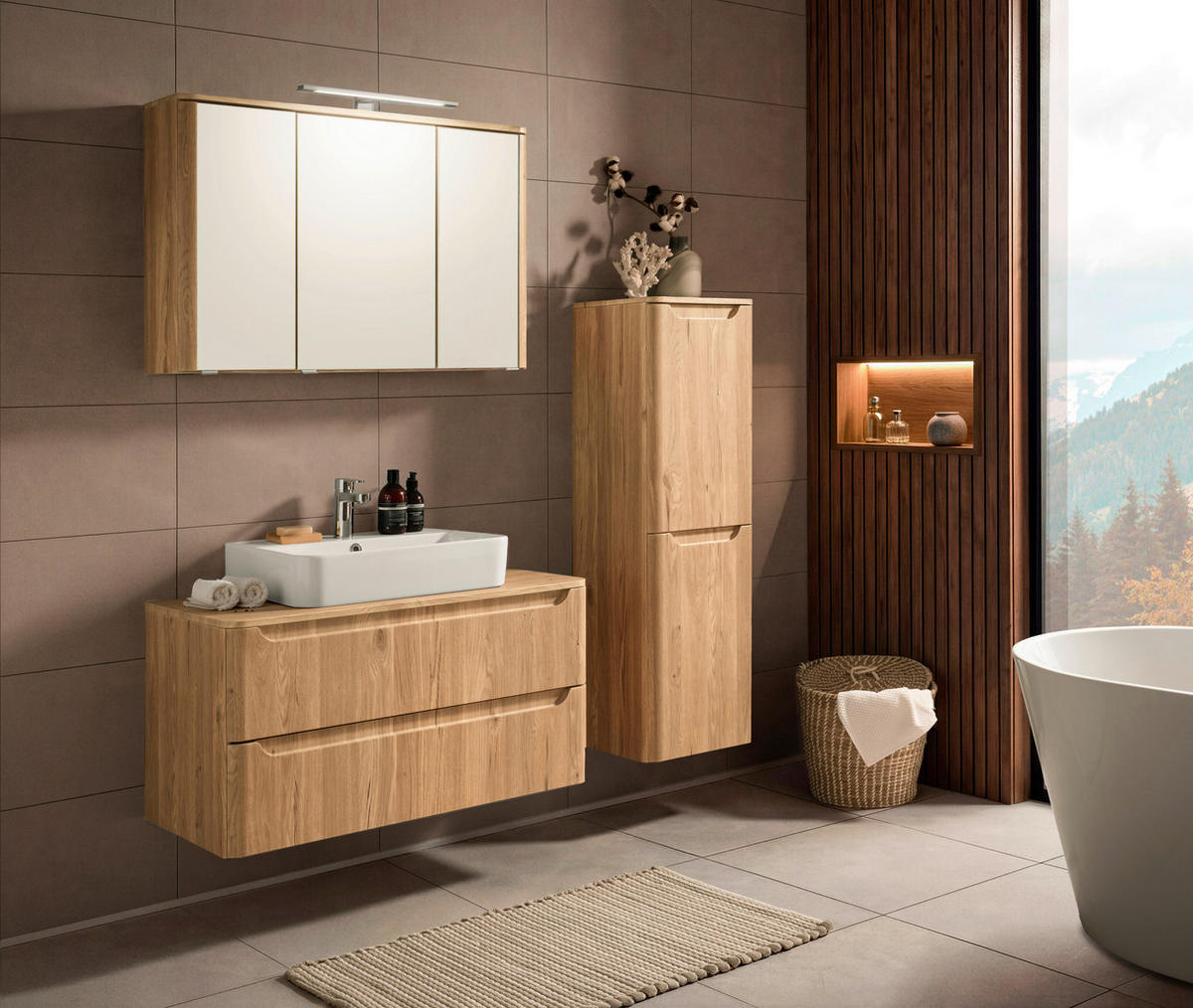 MIDISCHRANK 41/130/35 cm  - Wildeiche, KONVENTIONELL, Holzwerkstoff (41/130/35cm) - Held