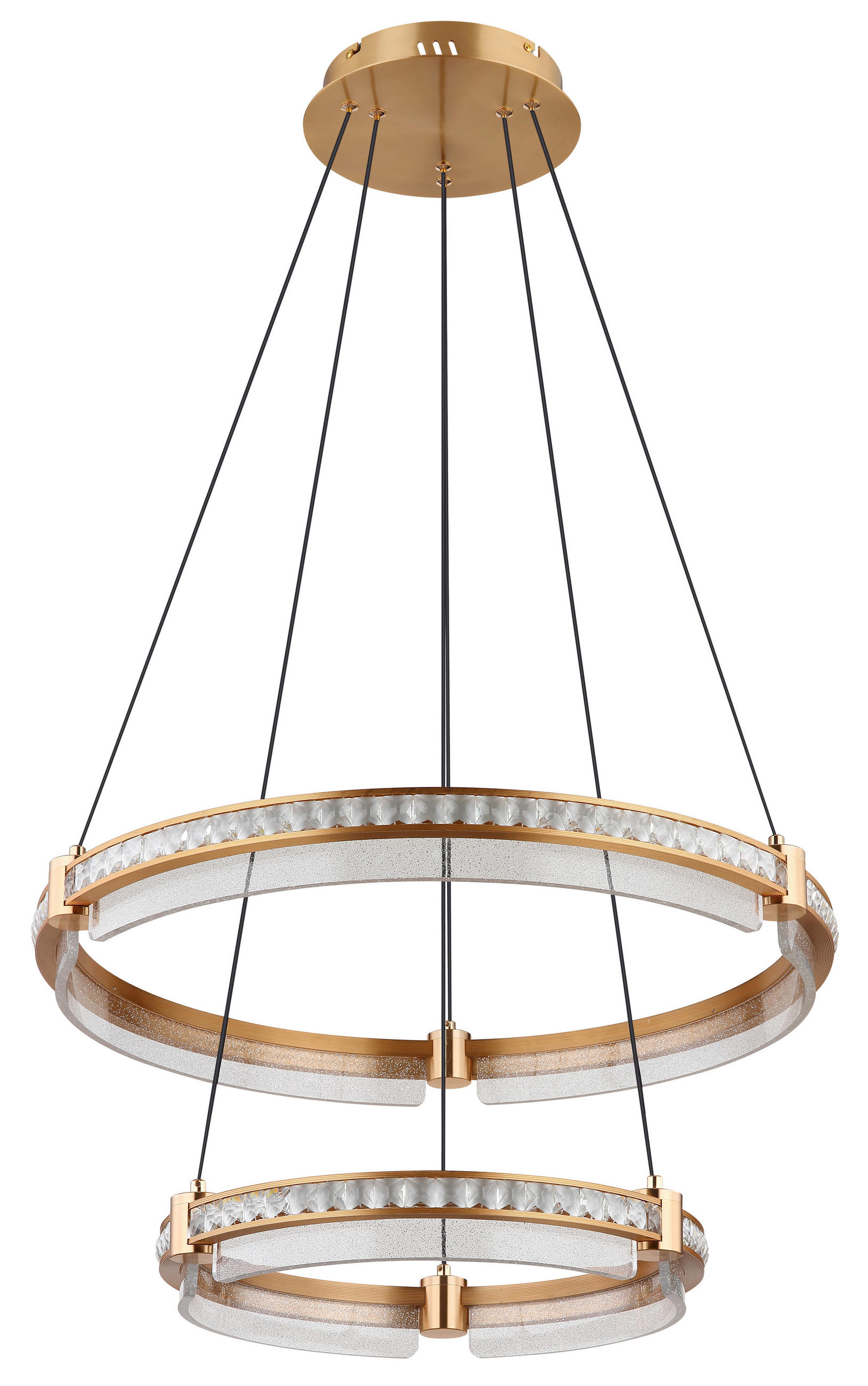 LED-HÄNGELEUCHTE Blondie 60/120 cm - Klar/Goldfarben, Design, Kunststoff/Metall (60/120cm)