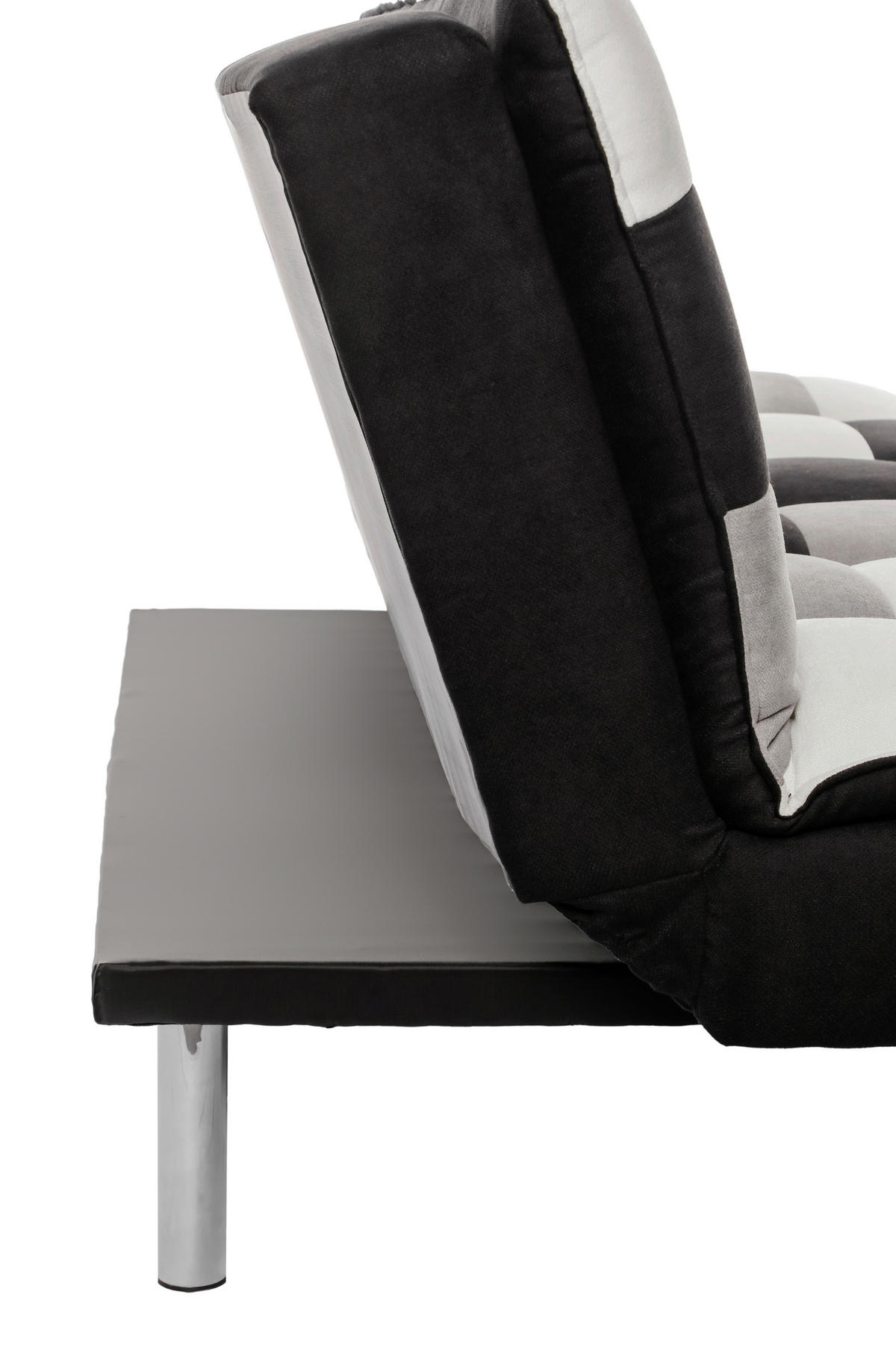 SCHLAFSOFA Samt Creme, Grau, Schwarz  - Silberfarben/Creme, Design, Textil/Metall (182/87/90cm) - P & B