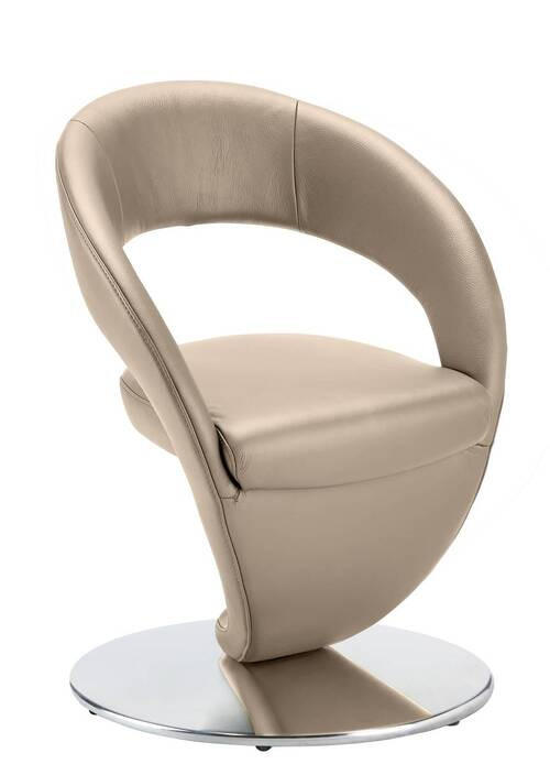STUHL drehbar - Edelstahlfarben/Beige, Design, Textil/Metall (62/86/61cm) - Moderano