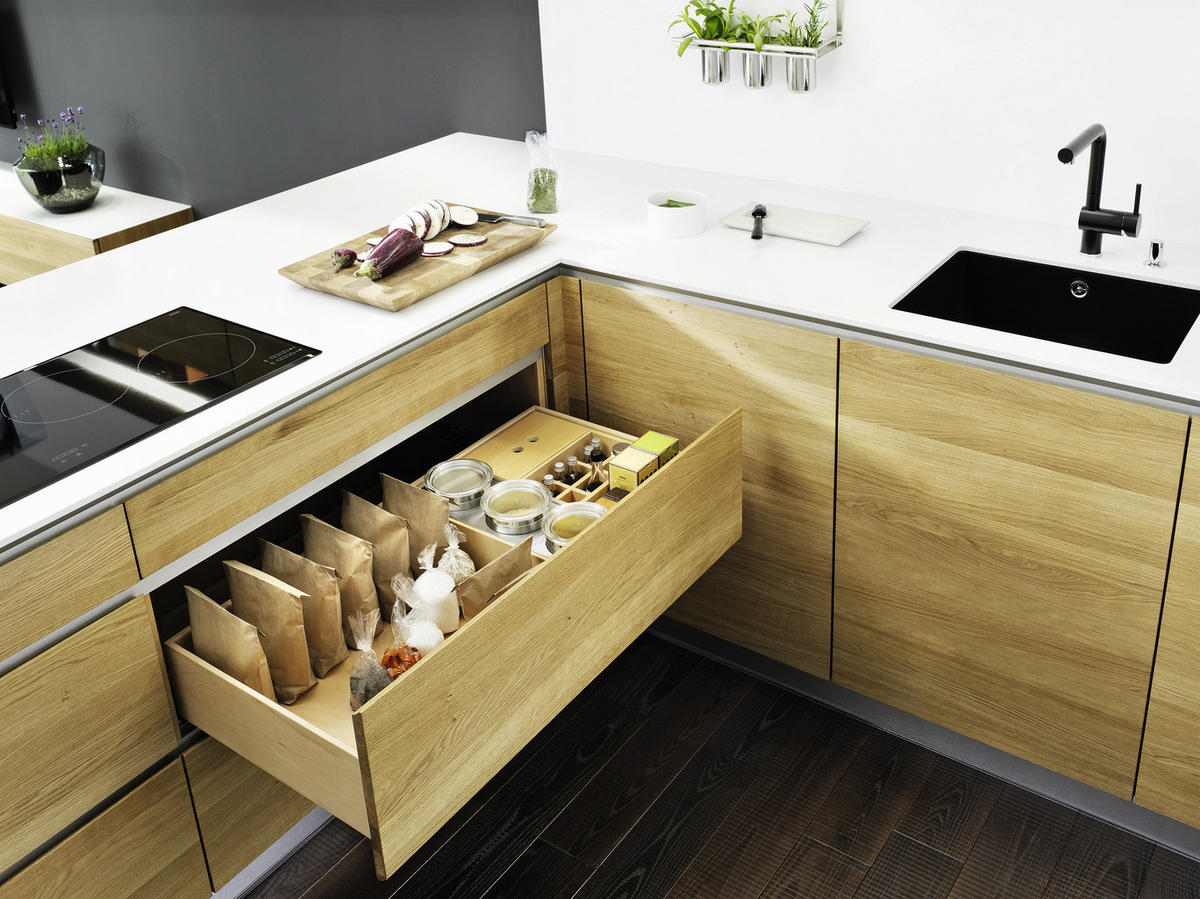 EINBAUKÜCHE VAO  - Eichefarben, Design, Holz - Team 7