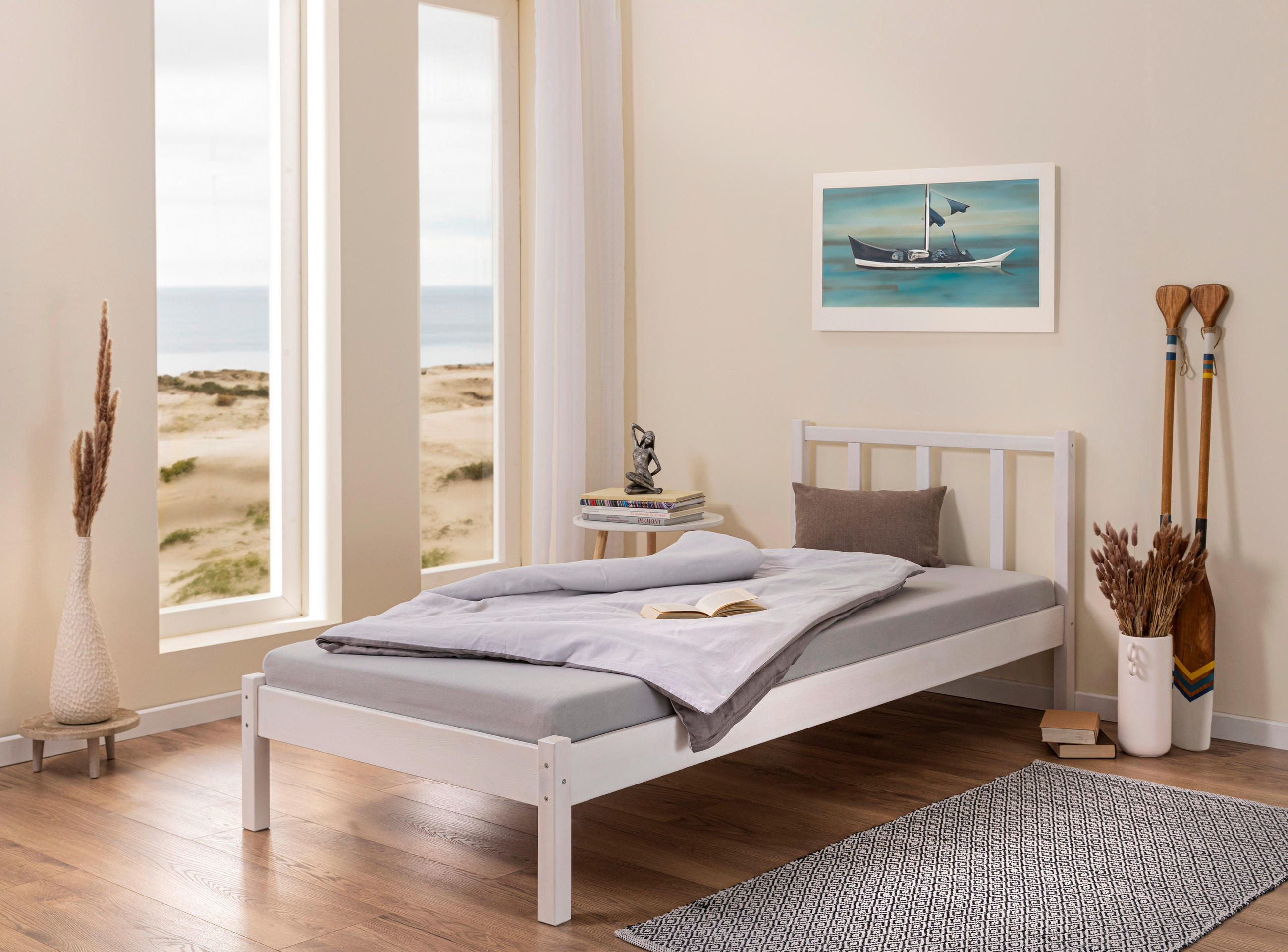 BETT 90/200 cm  Weiss   - Weiss, Modern, Holz (90/200cm) - MID.YOU