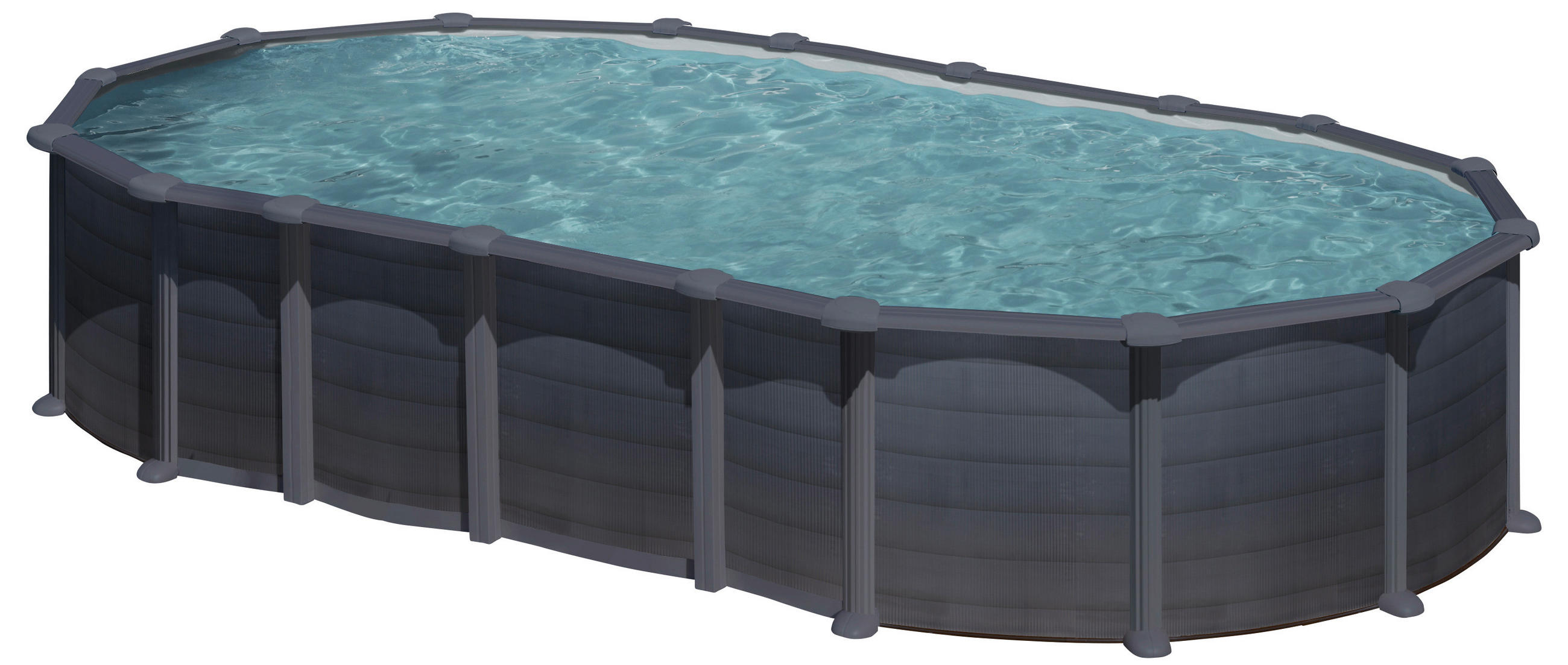 POOL-SET KITPROV7388GF 2021 744/399/132 cm  - Graphitfarben, KONVENTIONELL (744/399/132cm) - Gre