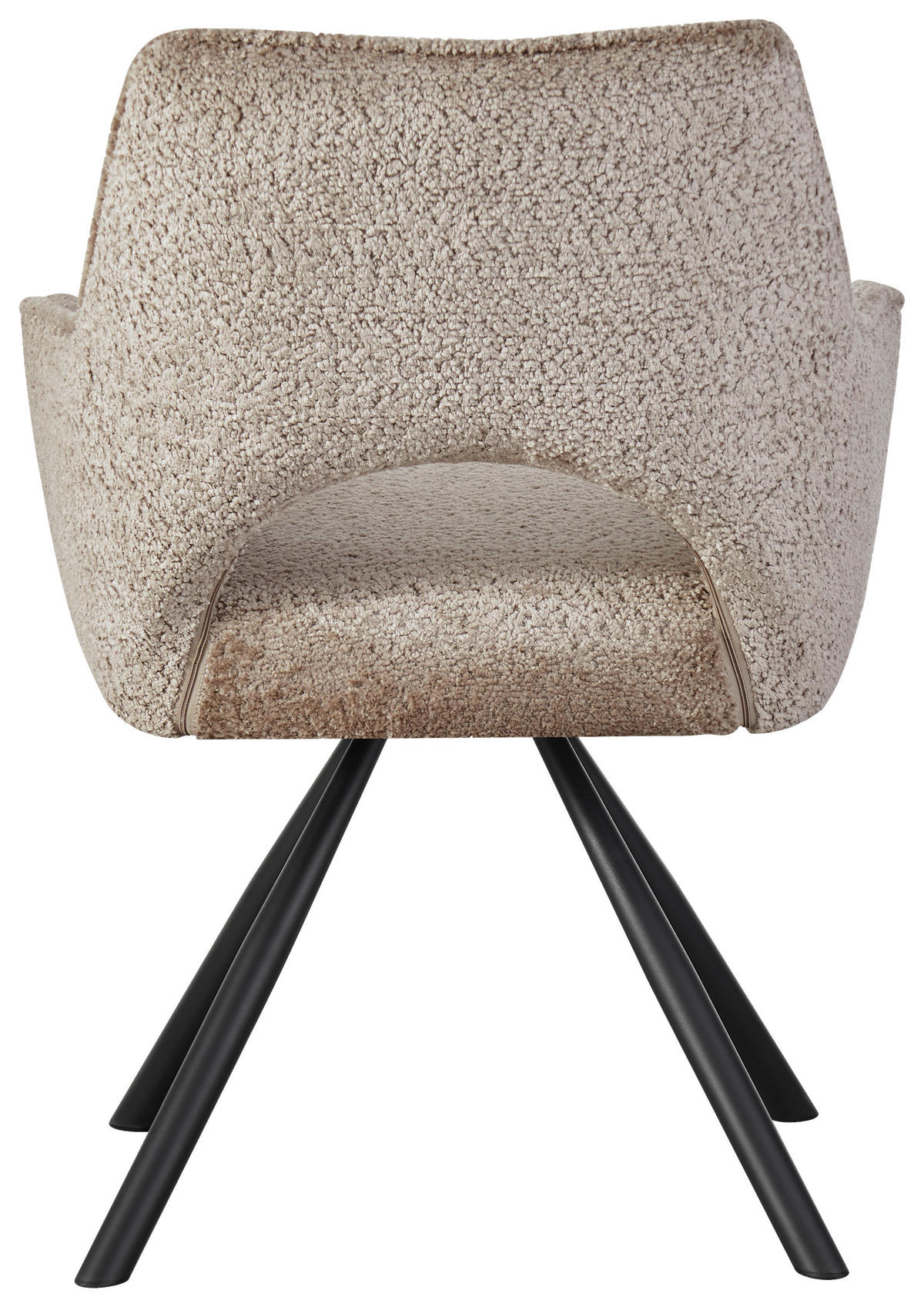 ARMLEHNSTUHL  in Eisen Teddystoff  - Taupe/Schwarz, Design, Textil/Metall (60/85/63cm) - Ambia Home