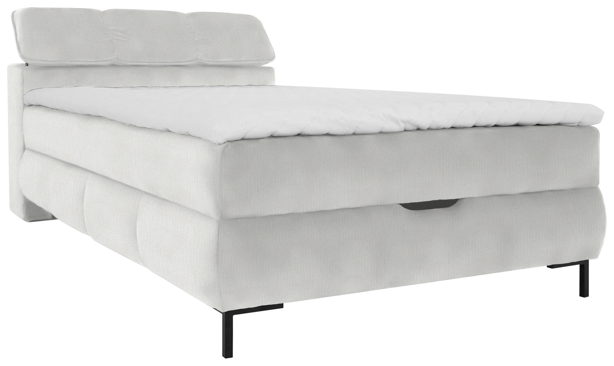 BOXBETT 120/200 cm  in Creme  - Creme/Schwarz, KONVENTIONELL, Holz/Holzwerkstoff (120/200cm) - Xora