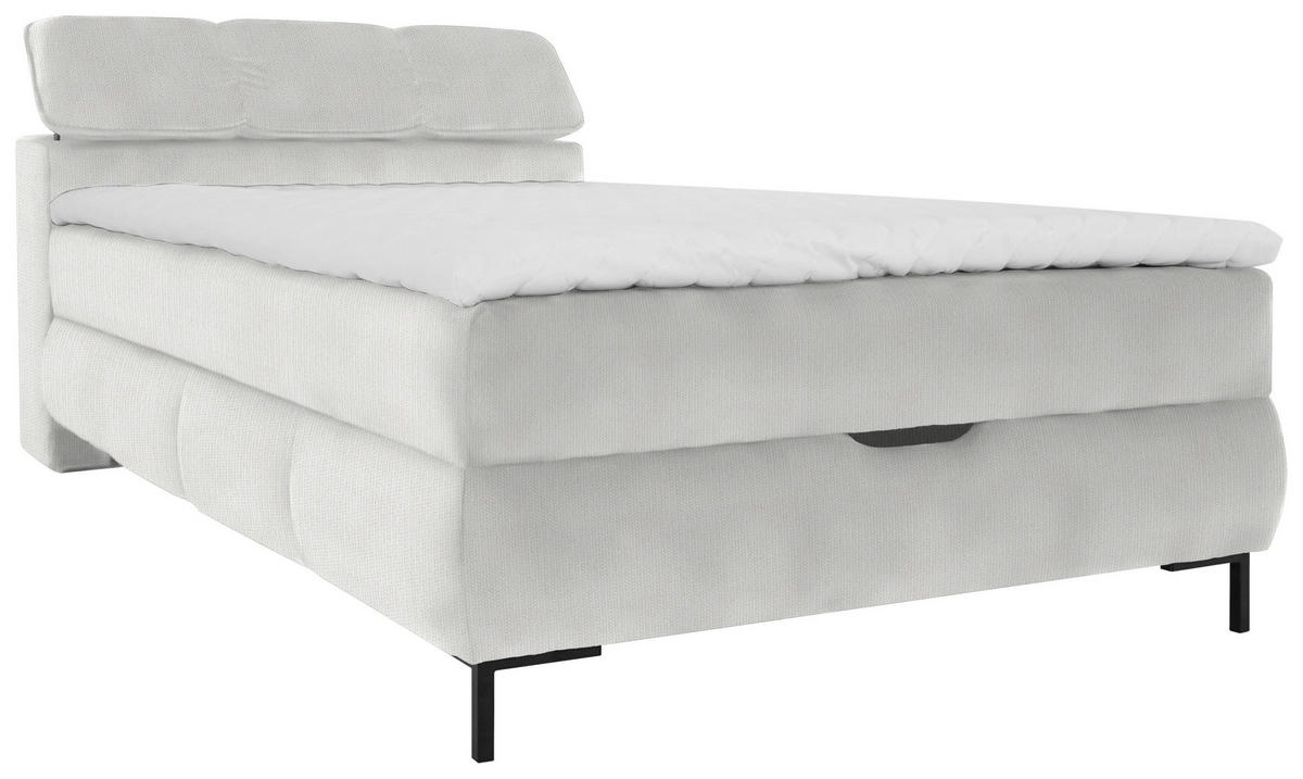 BOXBETT 120/200 cm  in Creme  - Creme/Schwarz, Konventionell, Holz/Holzwerkstoff (120/200cm) - Xora
