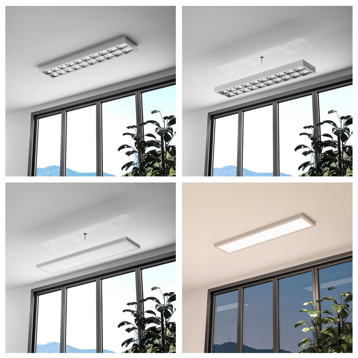 LED-PANEEL Pro Office Sano 152,5/32,5/4,8 cm   - Weiß, KONVENTIONELL, Metall (152,5/32,5/4,8cm)