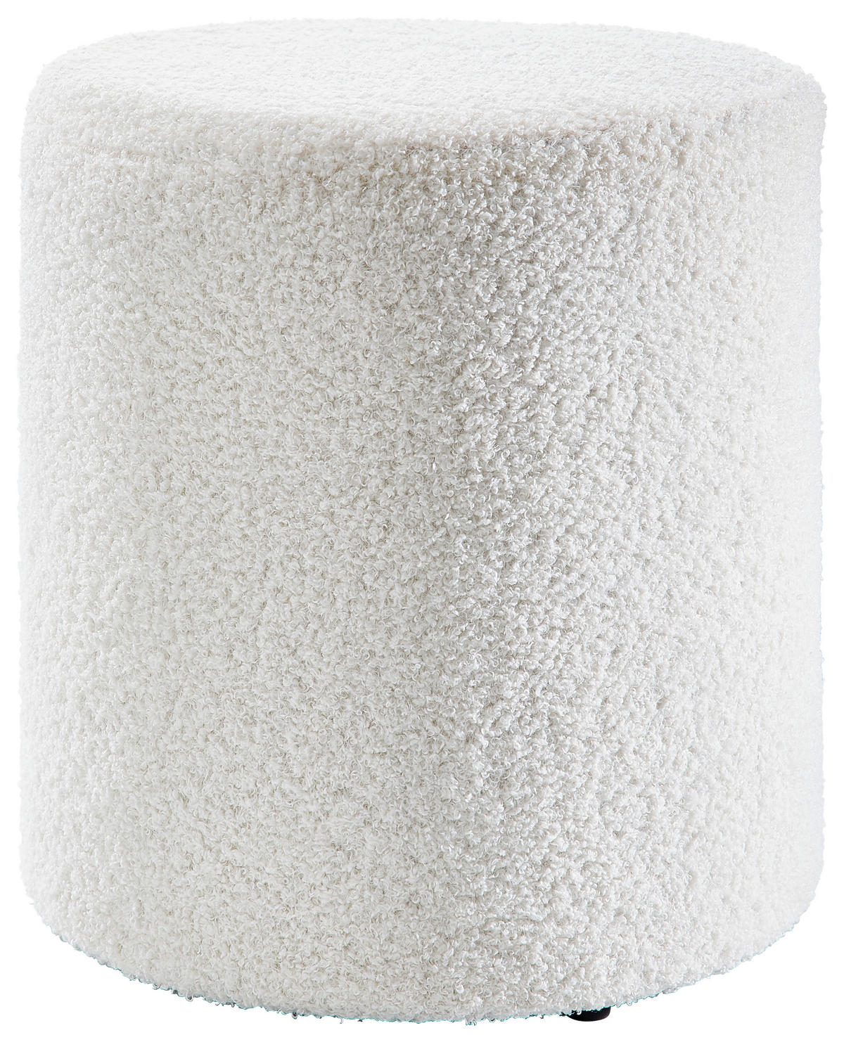 HOCKER Fleece, Bouclé, Teddystoff Weiß  - Schwarz/Weiß, MODERN, Kunststoff/Textil (35/36/35cm) - Novel