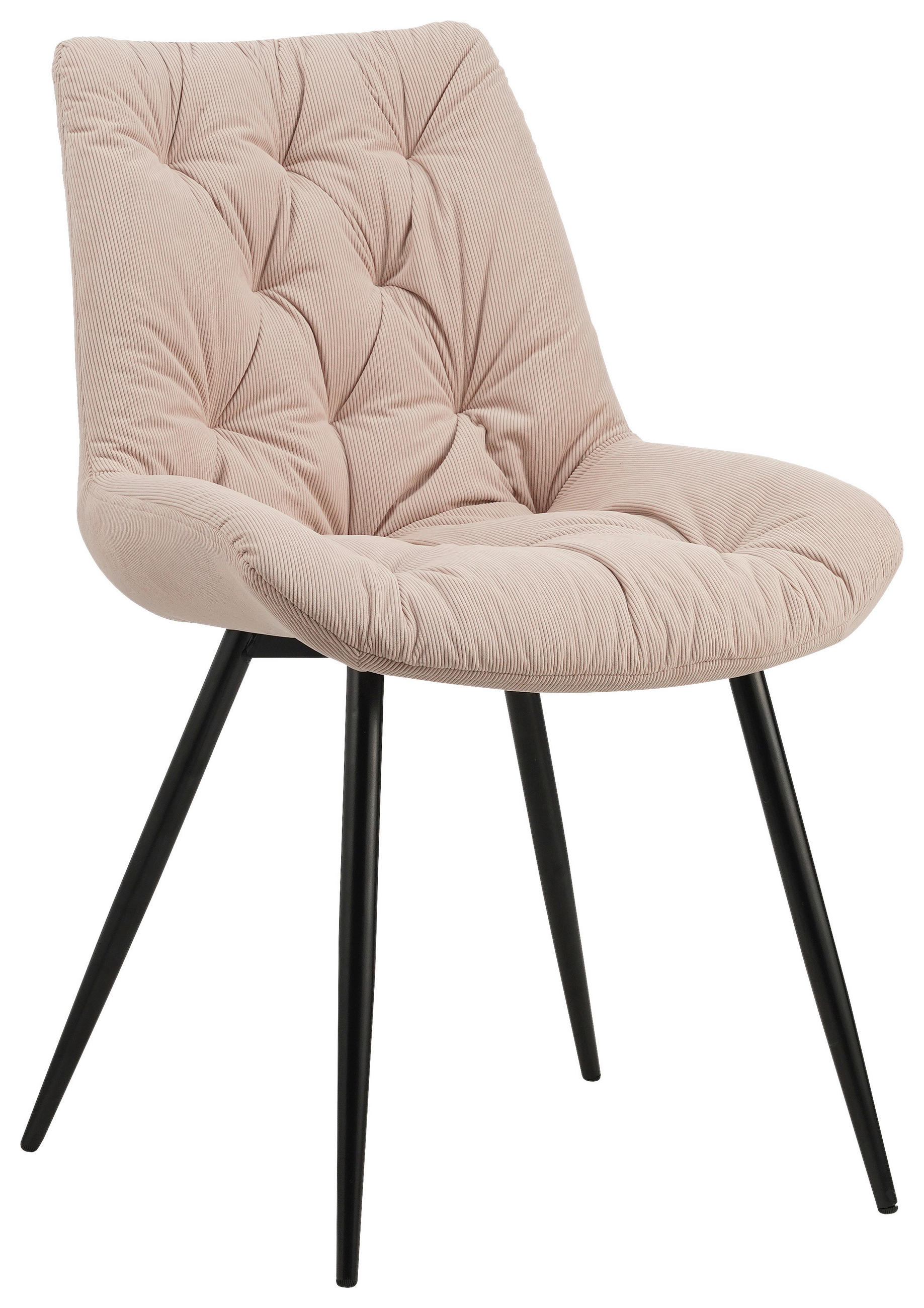 Scaun din metal, textil, roz, negru