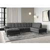 WOHNLANDSCHAFT Dunkelgrau Flachgewebe  - Dunkelgrau/Schwarz, MODERN, Textil/Metall (164/319/212cm) - Sit & More