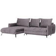 ECKSOFA Grau Flachgewebe  - Schwarz/Grau, LIFESTYLE, Textil/Metall (180/273cm) - Hom`in