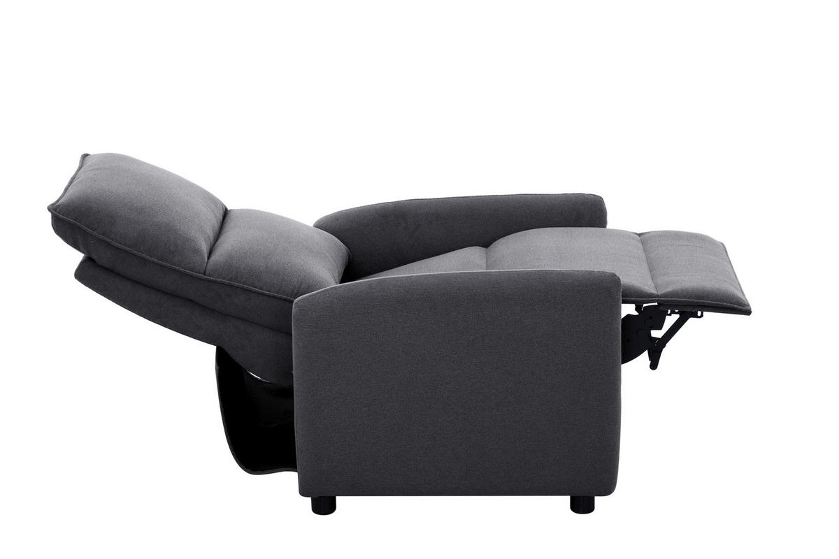 Fotoliu Pentru Televizor din lemn, metal, plastic, textil, gri închis - gri închis/negru, Konventionell, plastic/lemn (74/101/95cm) - Carryhome