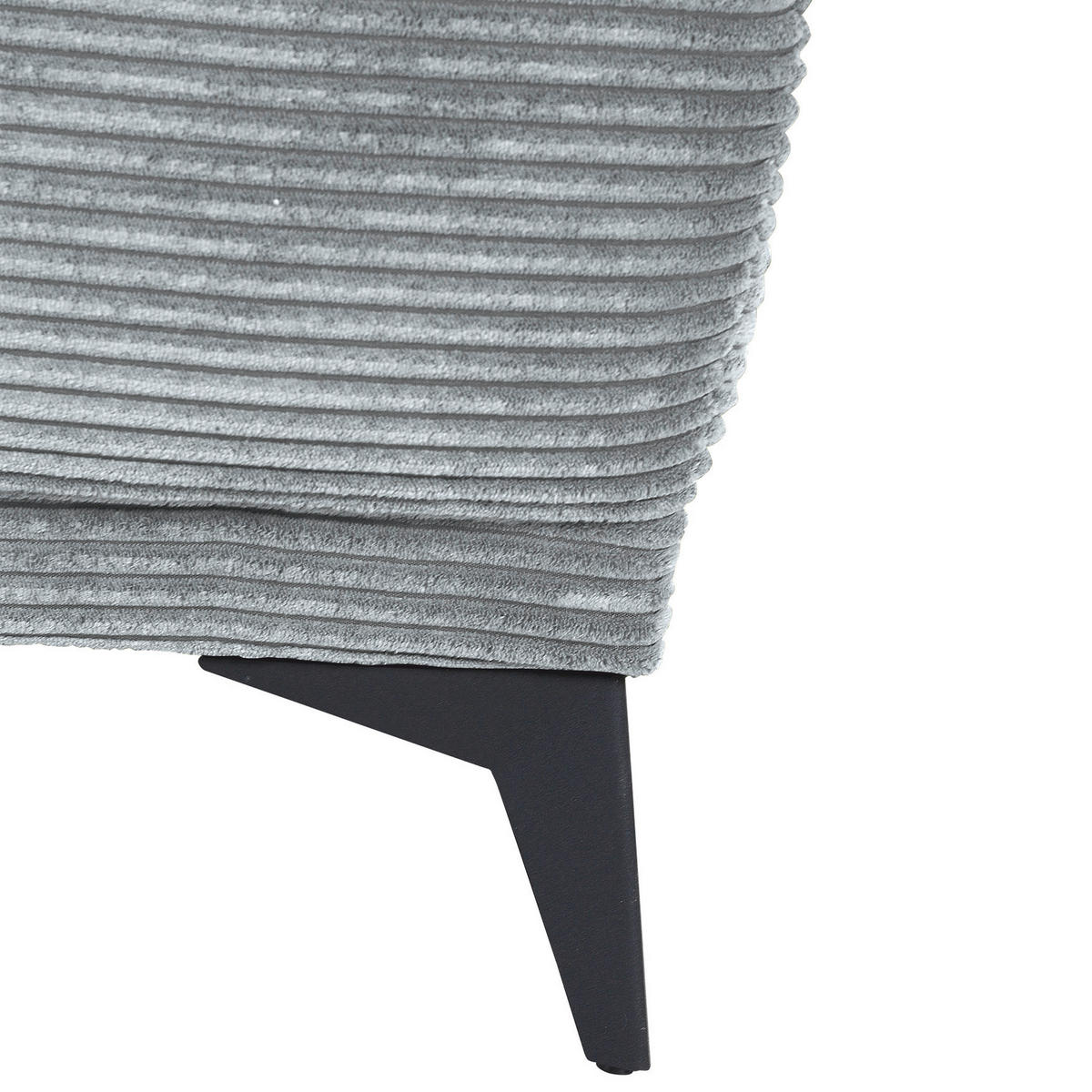 ECKSOFA in Cord Hellgrau  - Hellgrau/Schwarz, Konventionell, Textil/Metall (295/165cm) - Carryhome