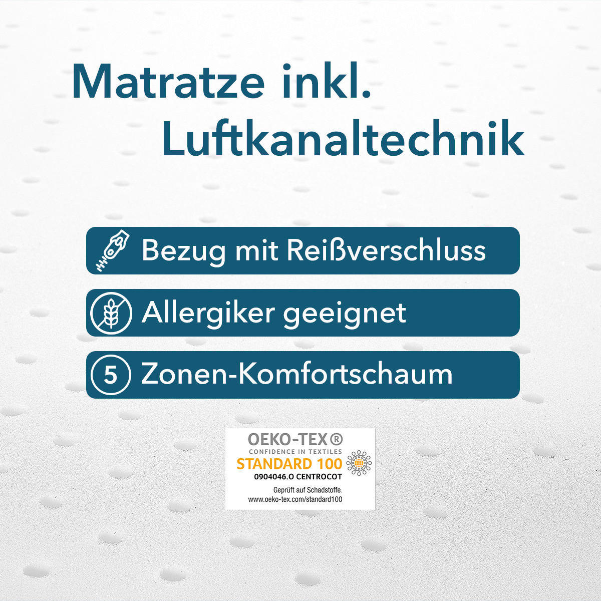 KALTSCHAUMMATRATZE 100/200 cm Höhe ca. 29 cm  - Weiß, Basics, Textil (100/200cm) - MID.YOU