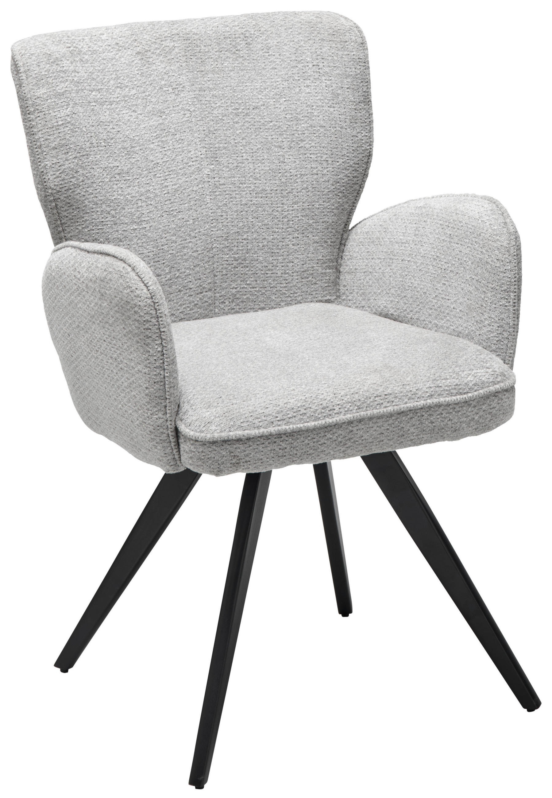 ARMLEHNSTUHL  inklusive Armlehnen Webstoff  - Schwarz/Grau, LIFESTYLE, Textil/Metall (60/85/61cm) - MID.YOU