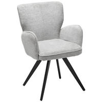 ARMLEHNSTUHL  inklusive Armlehnen Webstoff  - Schwarz/Grau, LIFESTYLE, Textil/Metall (60/85/61cm) - MID.YOU