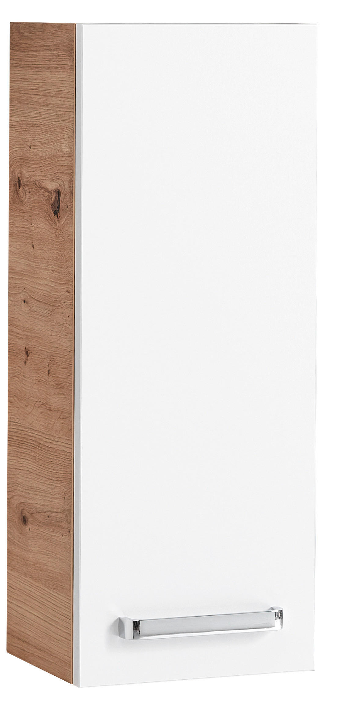 ZÁVESNÁ SKRINKA, biela, dub artisan, 25/63/20 cm - biela/chrómová, Konventionell, kompozitné drevo (25/63/20cm) - Xora