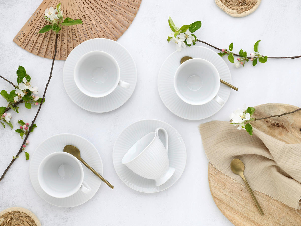 KAFFEESERVICE Weiß Valencia 12-teilig  - Weiß, Design, Keramik - Creatable