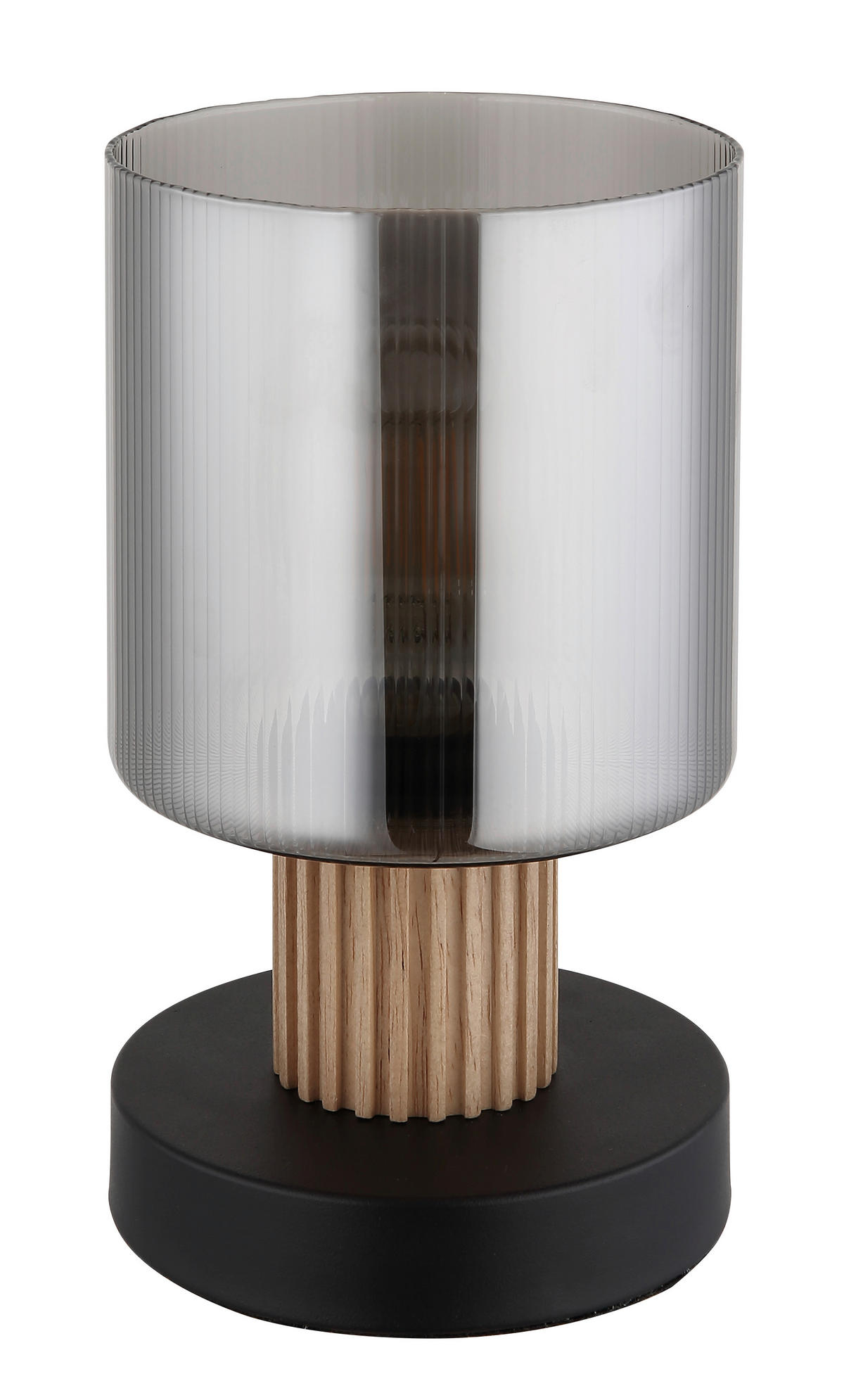 TISCHLEUCHTE - Dunkelbraun/Schwarz, Natur, Glas/Holz (12/21cm) - Globo