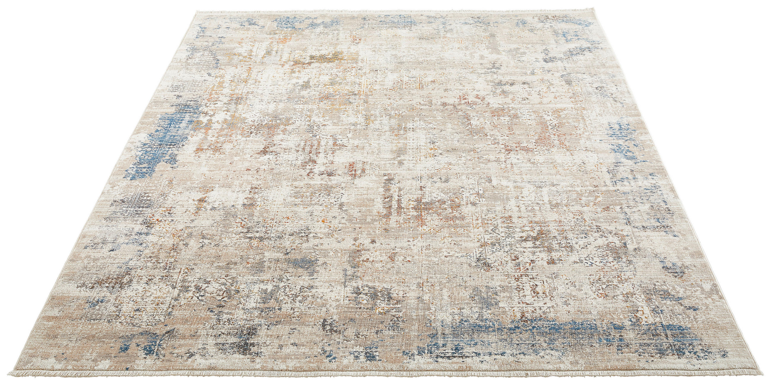 Thumbnail - Novel Vintage-Teppich Samarkand, Blau, Beige, Textil, Abstraktes, rechteckig, 160x235 cm, ISO 9001, Bsci, Oeko-Tex® Stan...