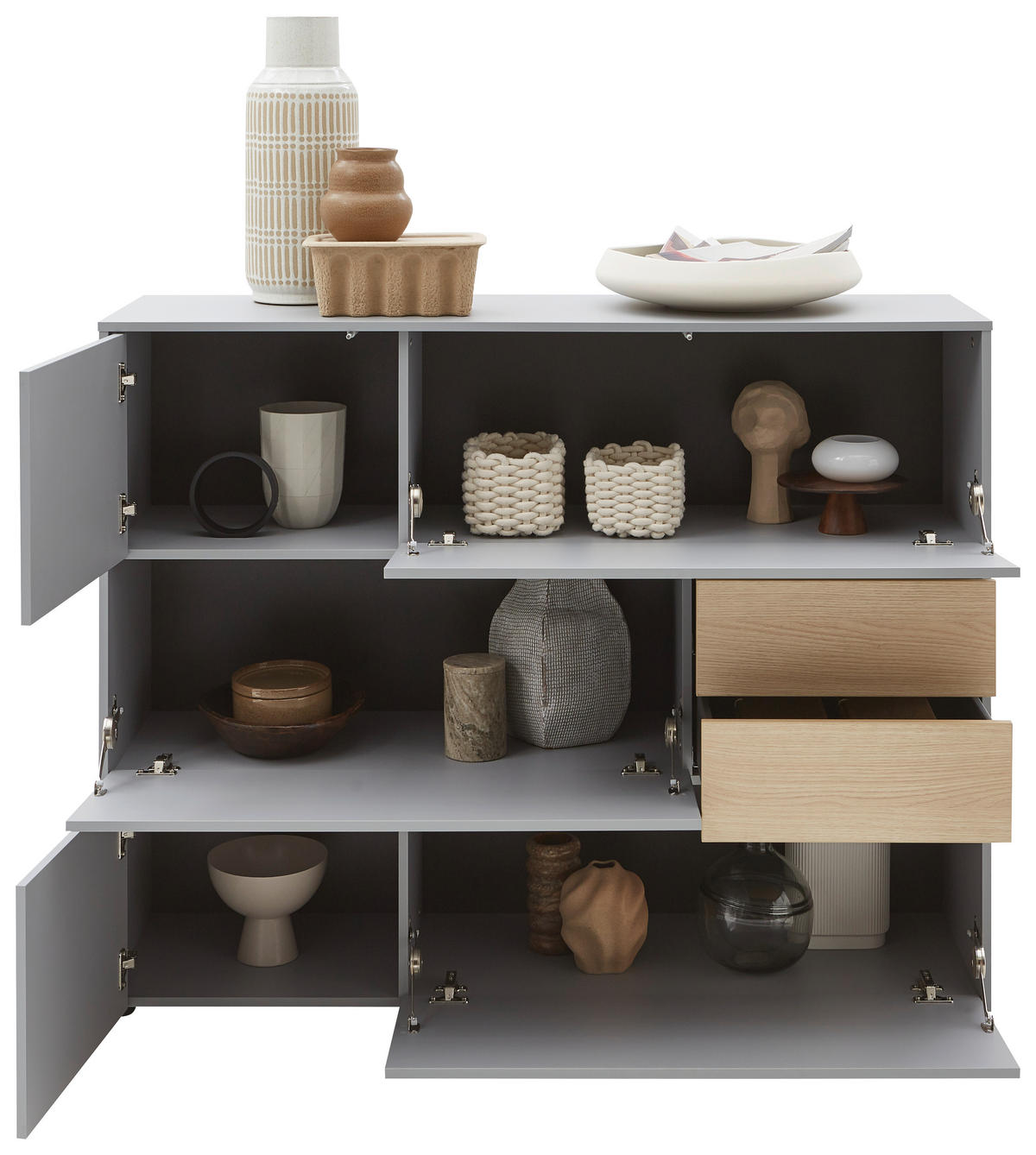 HIGHBOARD  in 139/109/41 cm  - Eichefarben/Schwarz, Design, Holzwerkstoff/Kunststoff (139/109/41cm) - Voleo