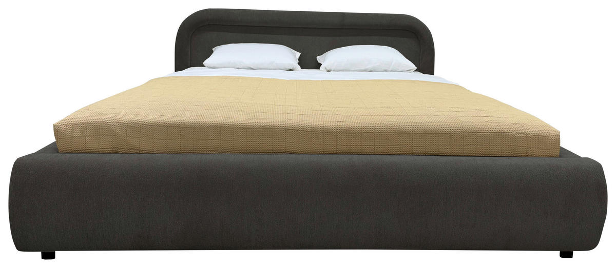 POLSTERBETT Bettkasten, Lattenrost 160/200 cm  in Schwarz  - Eichefarben/Schwarz, MODERN, Holz/Textil (160/200cm) - Livetastic