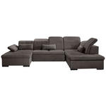 WOHNLANDSCHAFT  in Chenille Schwarz  - Schwarz/Grau, KONVENTIONELL, Kunststoff/Textil (240/340/188cm) - Carryhome