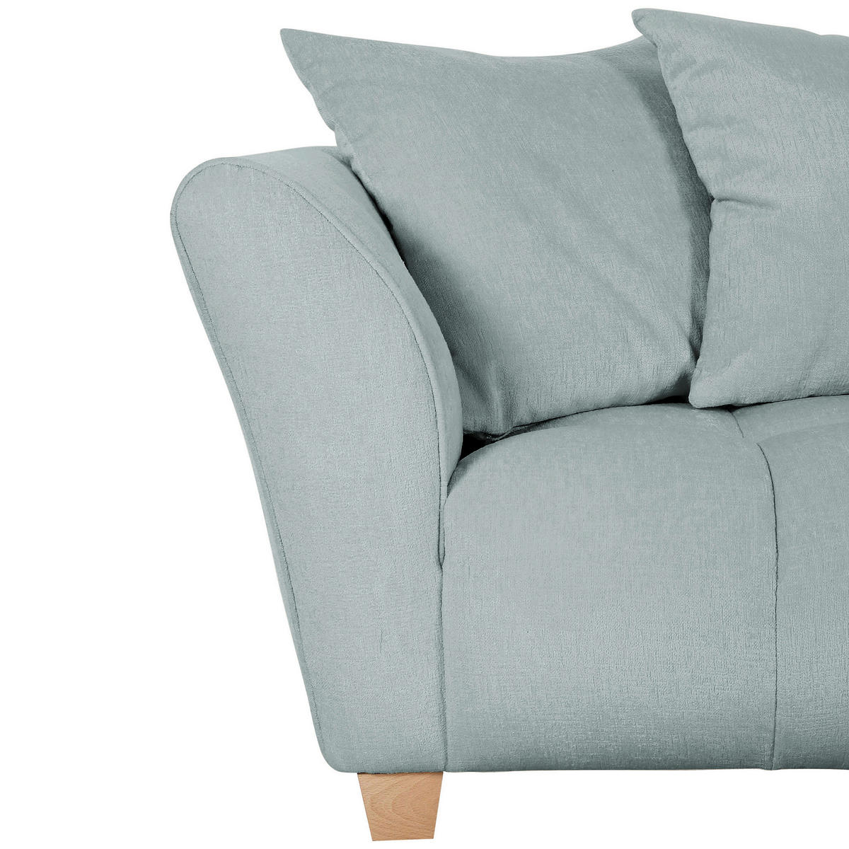 3-SITZER-SOFA Chenille Hellblau  - Buchefarben/Hellblau, KONVENTIONELL, Holz/Textil (212/72/95cm) - Milino