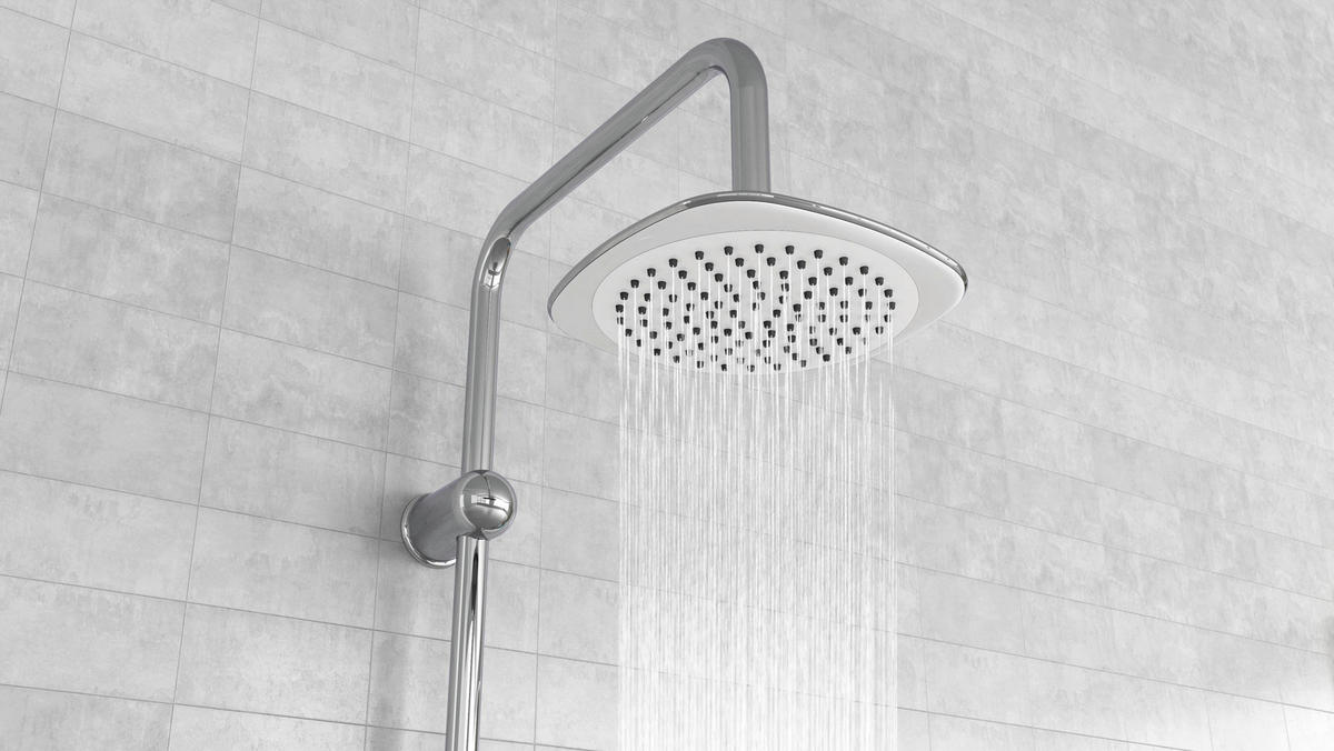 ÜBERKOPFBRAUSESET  - Chromfarben/Weiß, Basics, Kunststoff/Metall (2,2/100,5/34cm)