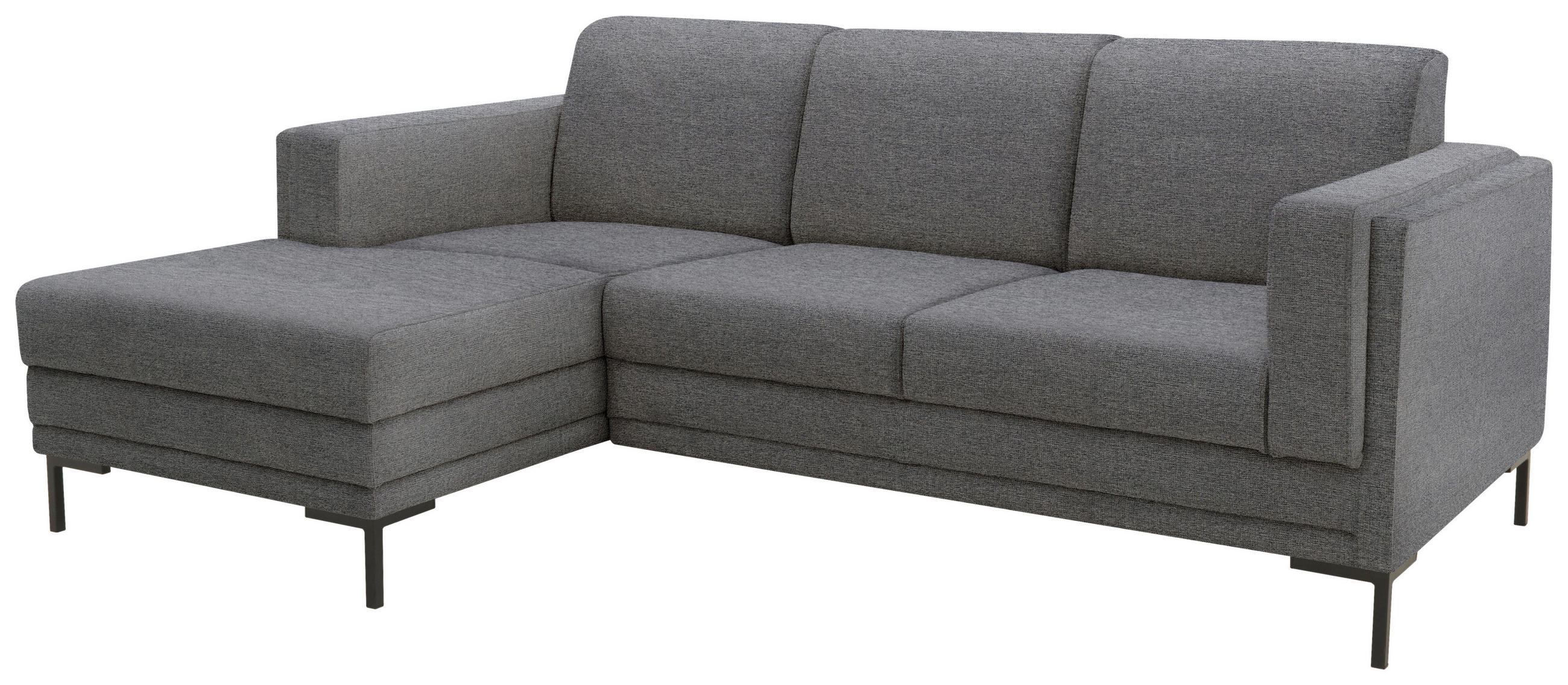 ECKSOFA Looks VII Grau Webstoff - Schwarz/Grau, Design, Textil/Metall (214/146cm) - LOOKS by W.Joop
