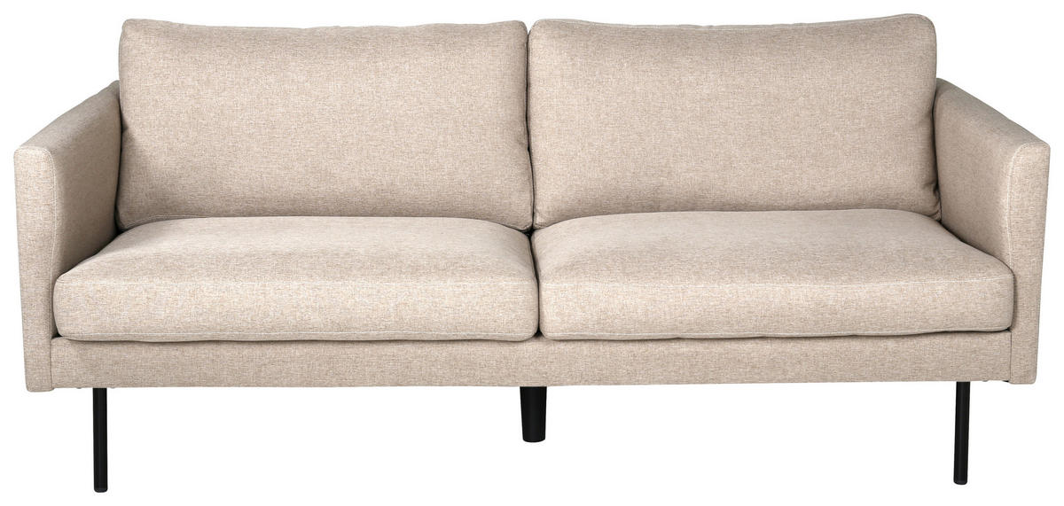 2-SITZER-SOFA Textilgeflecht Braun, Schwarz  - Hellbraun/Beige, Design, Textil/Metall (180/78/80cm) - Livetastic