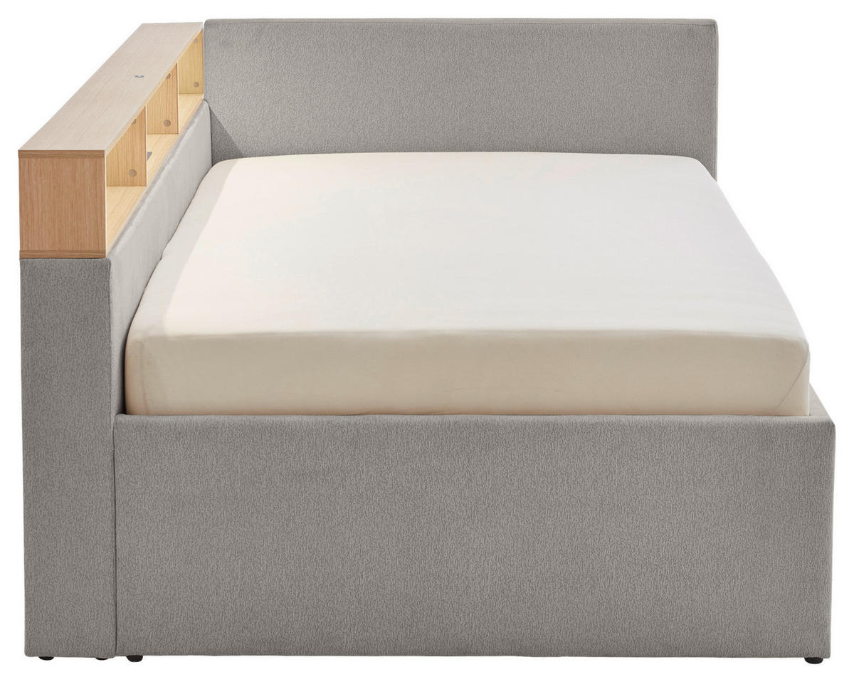 STAURAUMBETT 120/200 cm  in Grau, Eichefarben  - Eichefarben/Grau, MODERN, Holz/Holzwerkstoff (120/200cm) - Stylife