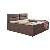 BOXSPRINGBETT 180/200 cm,  in Braun, Matratze, Topper, H2 = mittel  - Braun, MODERN, Holzwerkstoff/Textil (180/200cm) - MID.YOU