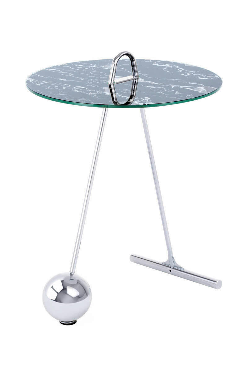 BEISTELLTISCH Metall, Glas 46/46/60 cm  - Silberfarben/Schwarz, Basics, Glas/Metall (46/46/60cm) - Kayoom