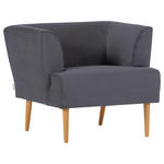 SESSEL in Cord Dunkelgrau  - Dunkelgrau/Buchefarben, Design, Holz/Textil (85/71/80cm) - Hom`in