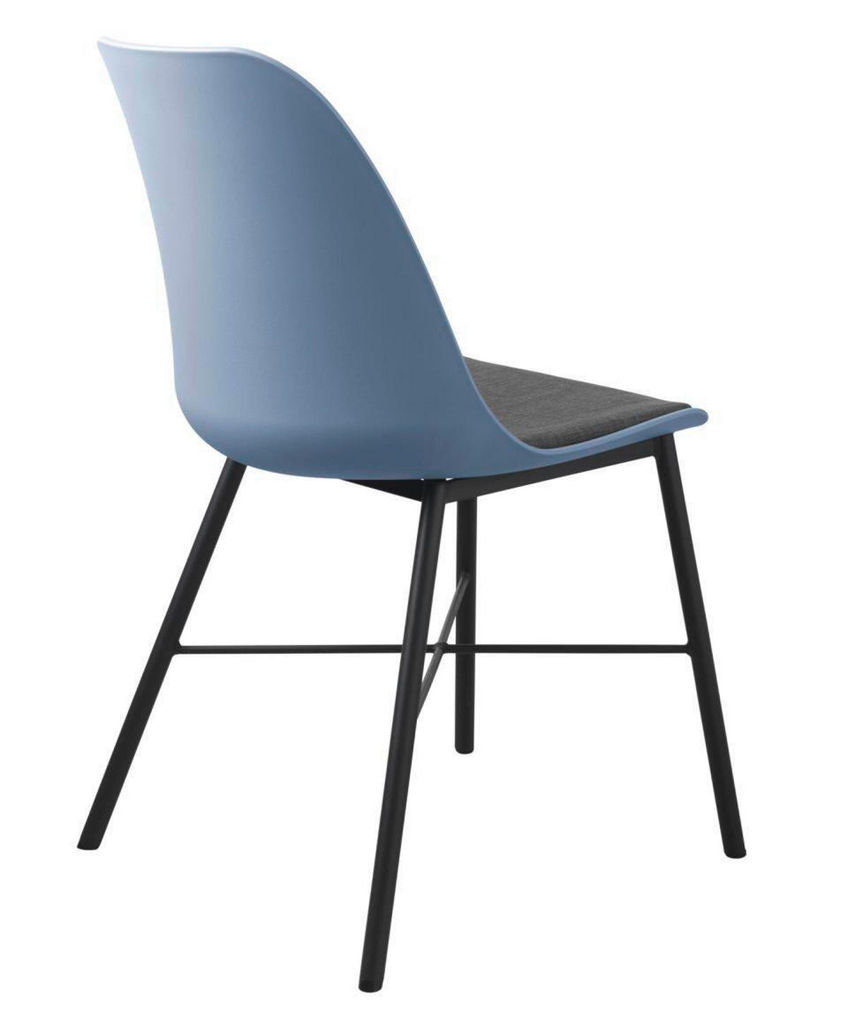 STUHL-SET 2 Stück  in matt  - Schwarz/Hellblau, MODERN, Kunststoff/Textil (47/83/54cm) - Livetastic