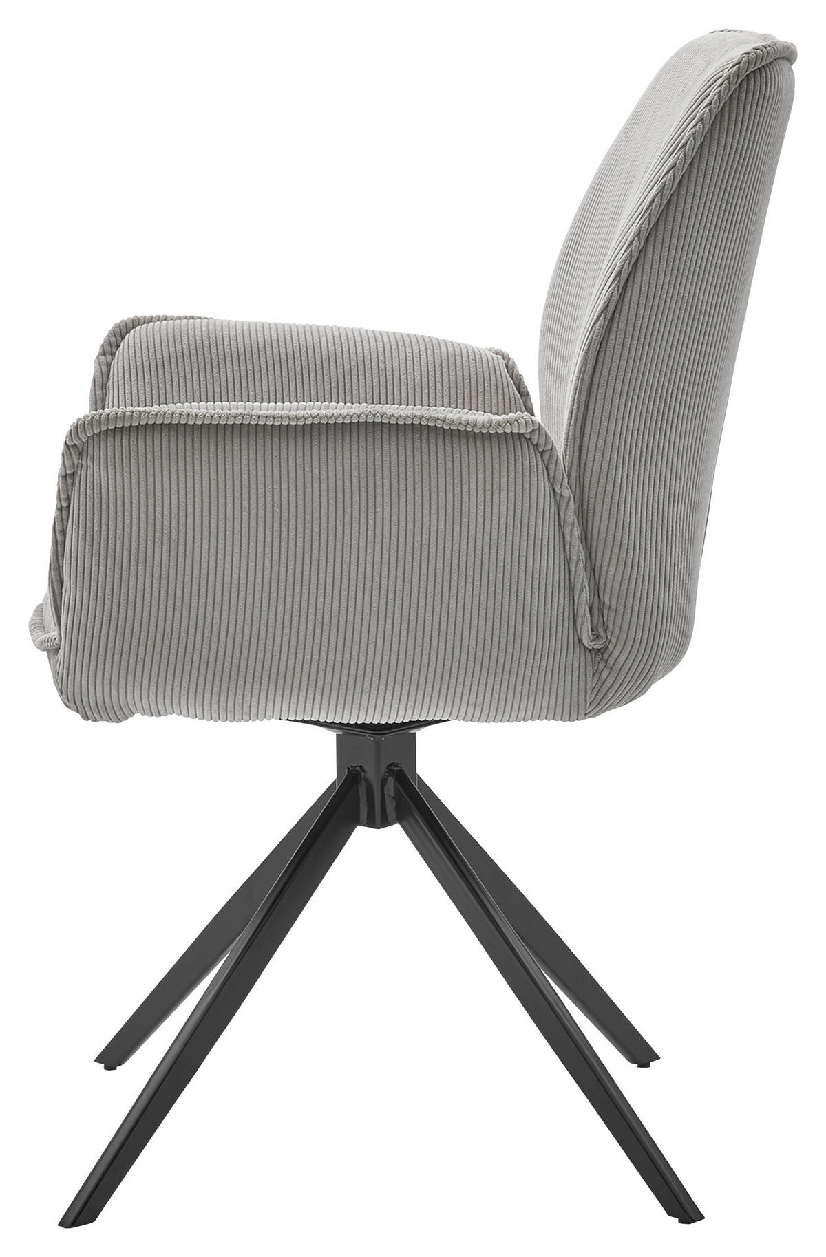 ARMLEHNSTUHL  in Cord  - Schwarz/Grau, Design, Textil/Metall (63/91/65cm) - Musterring