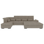 WOHNLANDSCHAFT  in Struktur Greige  - Greige/Schwarz, KONVENTIONELL, Kunststoff/Textil (212/363/191cm) - Carryhome