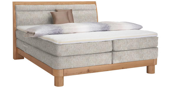 BOXSPRINGBETT 180/200 cm  in Eichefarben, Beige  - Eichefarben/Beige, Natur, Holz/Textil (180/200cm) - Valnatura