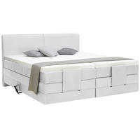 BOXSPRINGBETT 160/200 cm  in Weiss  - Weiss/Schwarz, Design, Kunststoff/Textil (160/200cm) - Hom`in
