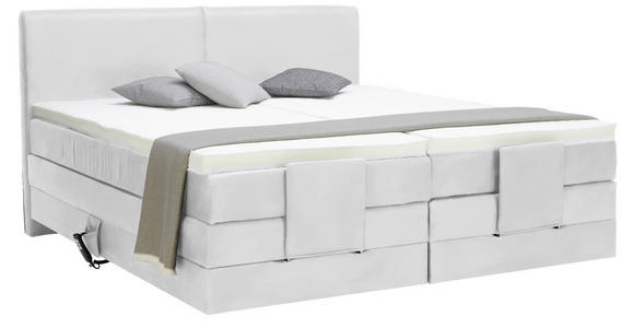 BOXSPRINGBETT 180/200 cm  in Weiß  - Schwarz/Weiß, Design, Kunststoff/Textil (180/200cm) - Hom`in