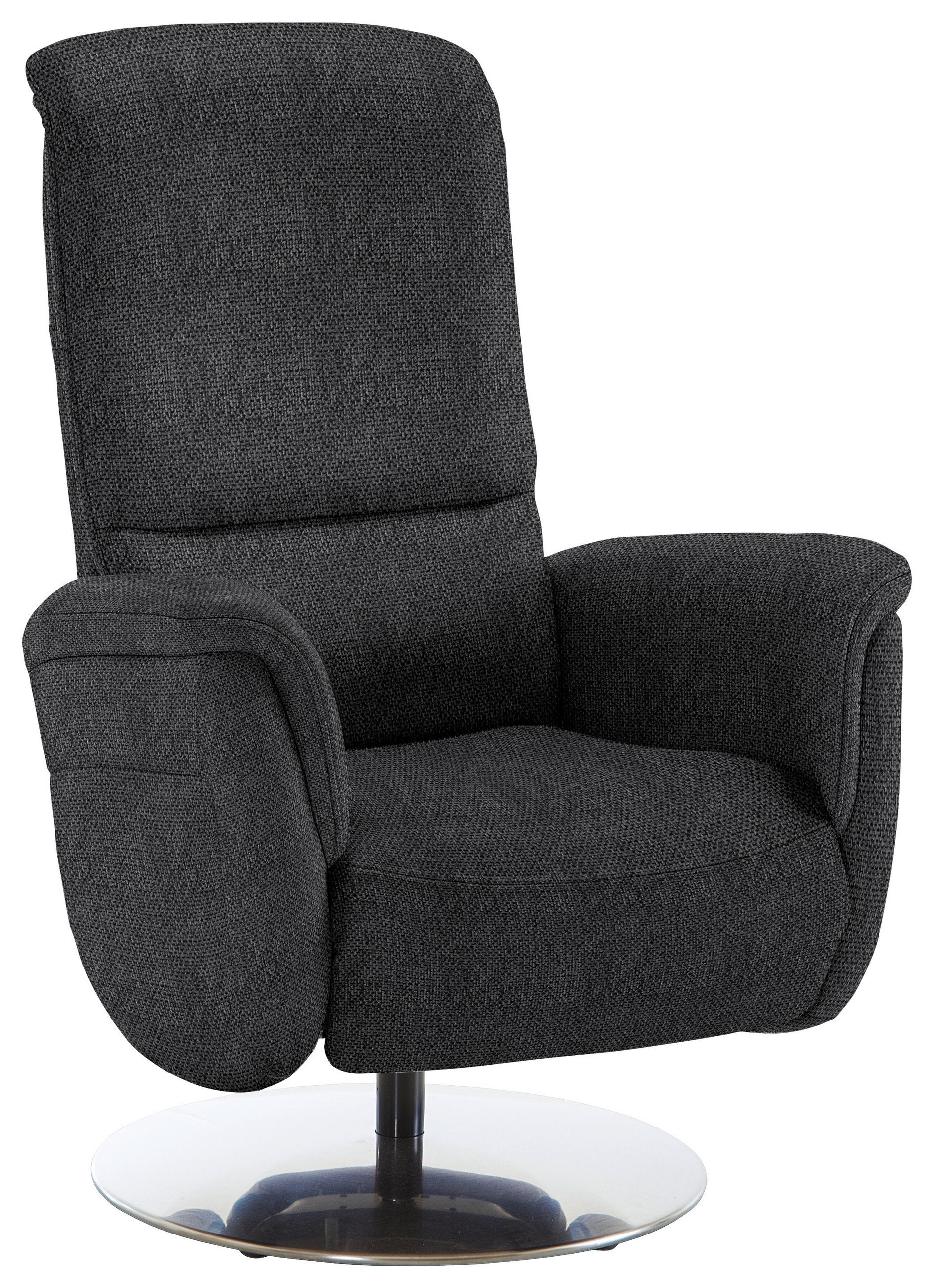 RELAXSESSEL Textil Schwarz  - Edelstahlfarben/Schwarz, Konventionell, Textil/Metall (79/112/94cm) - Beldomo Premium