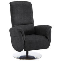 RELAXSESSEL Textil Schwarz  - Edelstahlfarben/Schwarz, Konventionell, Textil/Metall (79/112/94cm) - Beldomo Premium