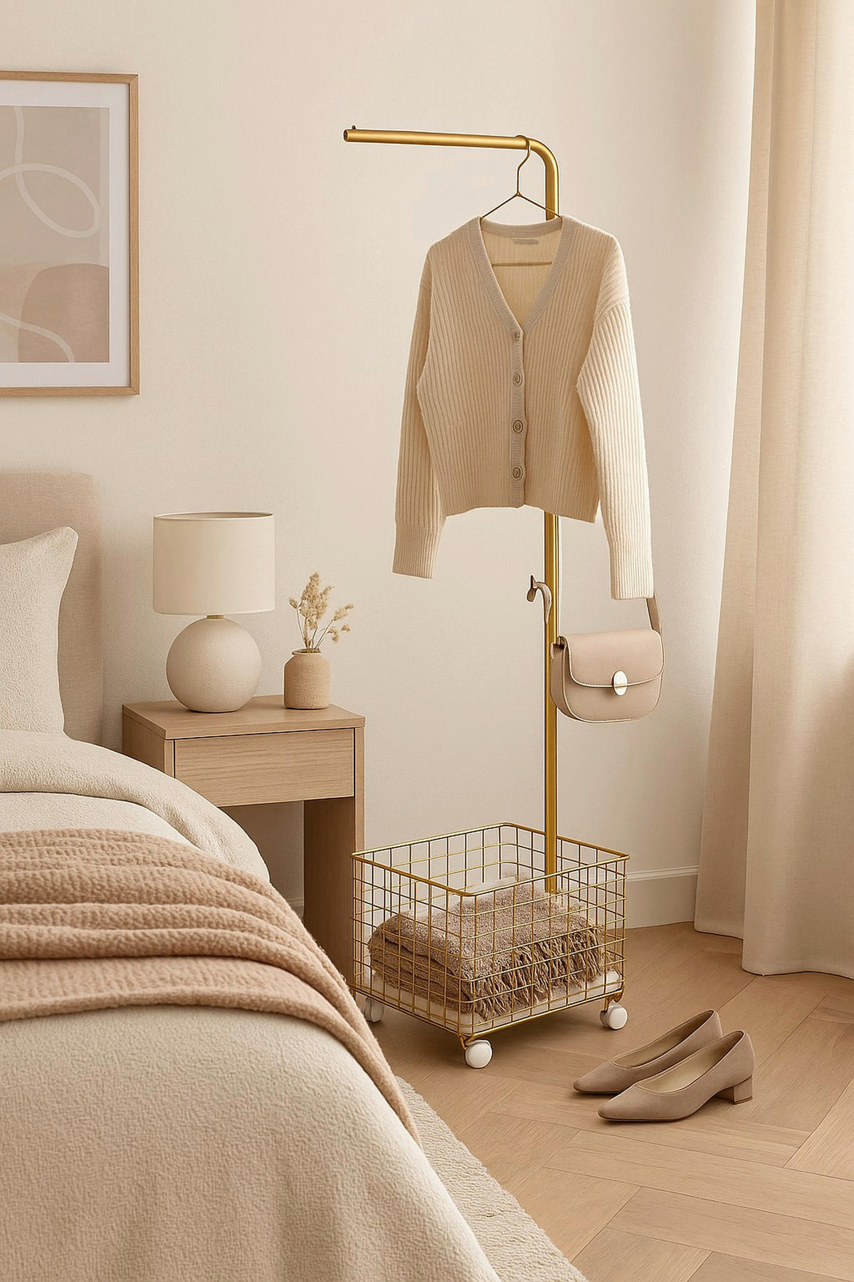 GARDEROBENSTÄNDER in Goldfarben   - Goldfarben, Design, Metall (31/42/172cm) - MID.YOU