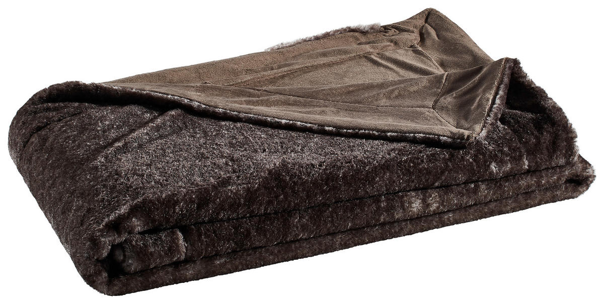 ĆEBE OD VEŠTAČKOG KRZNA 150/200 cm antracit  - antracit, Lajfstajl, tekstil (150/200cm) - Novel